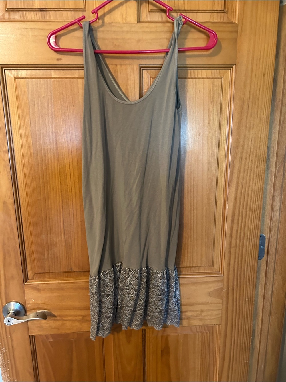 Sleeveless  Tank Dress with Lace Hem